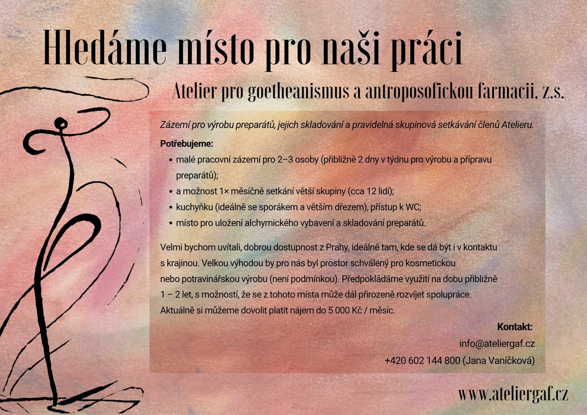 Atelier opět hled&aacute; prostory, ve kter&yacute;ch by se mohl sch&aacute;zet - obr&aacute;zek 1